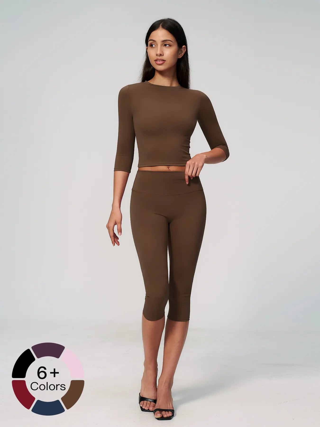 Women'S New Fleece Sports Two-Piece Set, High-Waist Slim-Fit for Pilates, Training, Running and Fitness Yoga, High Elastic Gym Activewear, Bodycon Workout Set
