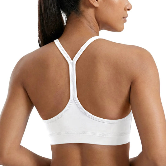 Padded Wireless Sports Bra – Y-Back Scoop Neck for Low-Impact Workouts