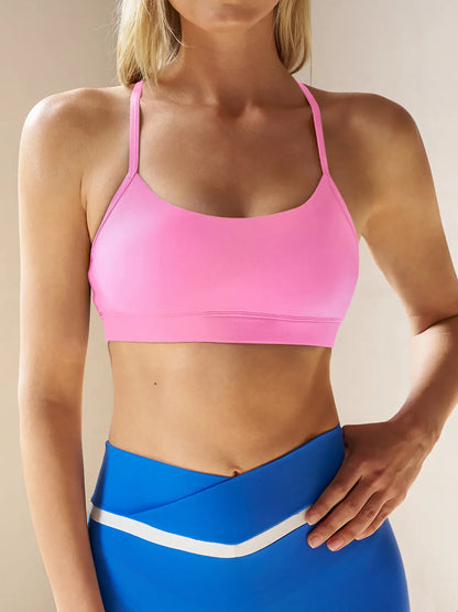 Padded Wireless Sports Bra – Y-Back Scoop Neck for Low-Impact Workouts