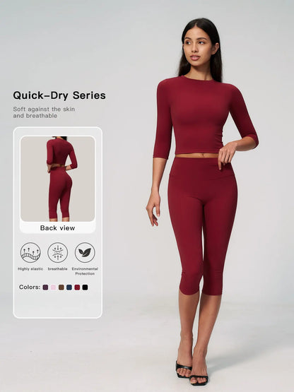 Women'S New Fleece Sports Two-Piece Set, High-Waist Slim-Fit for Pilates, Training, Running and Fitness Yoga, High Elastic Gym Activewear, Bodycon Workout Set