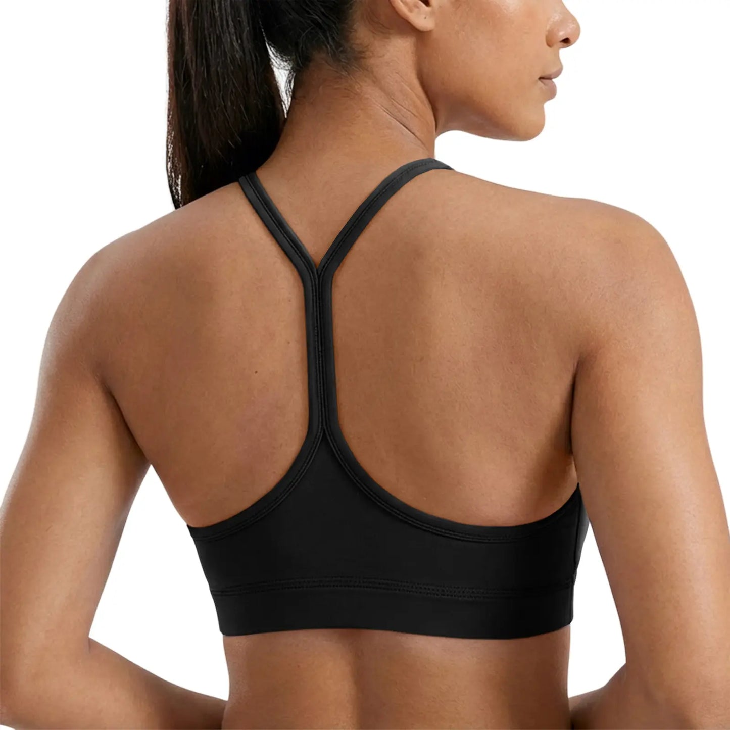 Padded Wireless Sports Bra – Y-Back Scoop Neck for Low-Impact Workouts