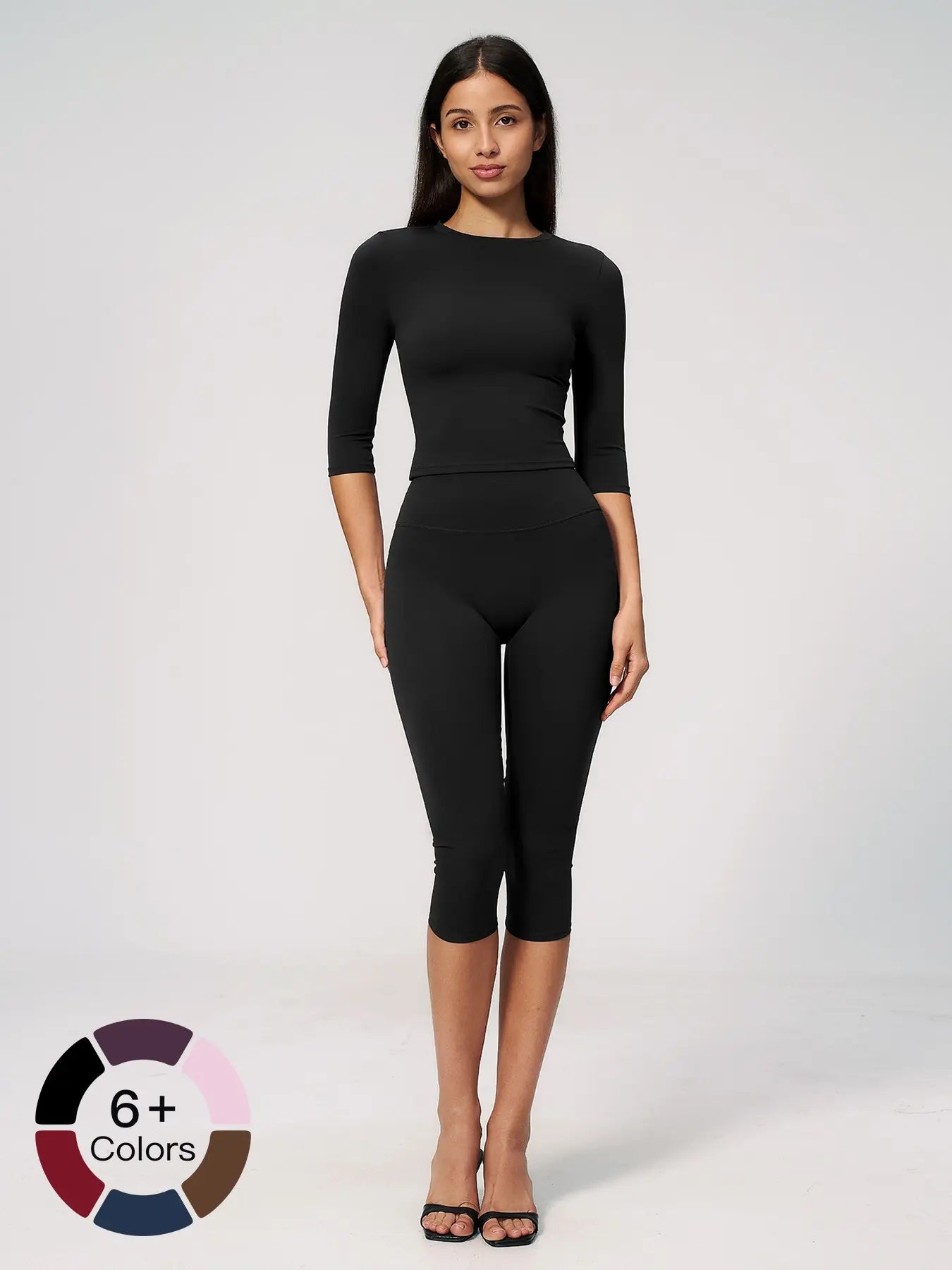 Women'S New Fleece Sports Two-Piece Set, High-Waist Slim-Fit for Pilates, Training, Running and Fitness Yoga, High Elastic Gym Activewear, Bodycon Workout Set
