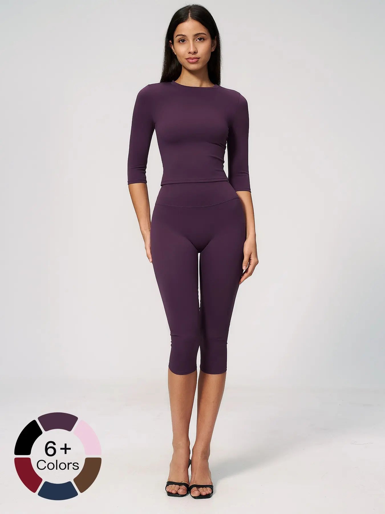 Women'S New Fleece Sports Two-Piece Set, High-Waist Slim-Fit for Pilates, Training, Running and Fitness Yoga, High Elastic Gym Activewear, Bodycon Workout Set