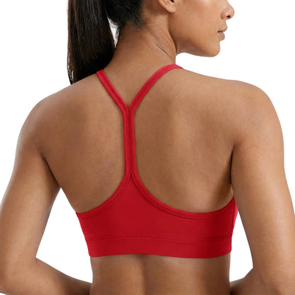 Padded Wireless Sports Bra – Y-Back Scoop Neck for Low-Impact Workouts