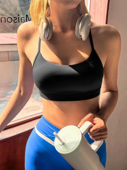 Padded Wireless Sports Bra – Y-Back Scoop Neck for Low-Impact Workouts