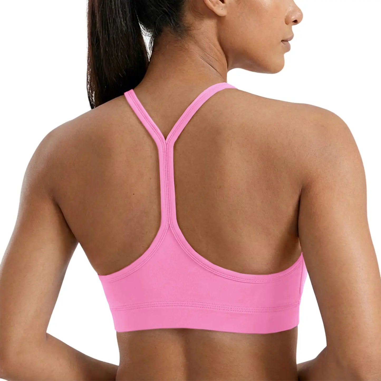 Padded Wireless Sports Bra – Y-Back Scoop Neck for Low-Impact Workouts